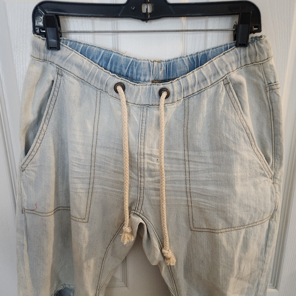 OneTeaspoon Boyfriend Jeans Women's S Shabbies Drawstring Ripped Cropped Montana - Picture 4 of 10